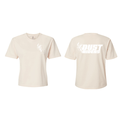 T-shirt crop - Crème logo blanc