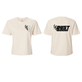 T-shirt crop - Crème logo noir