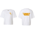 T-shirt crop - Blanc logo orange
