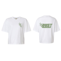 T-shirt crop - Blanc logo vert